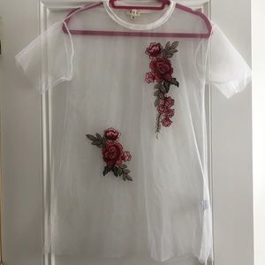 White mesh dress